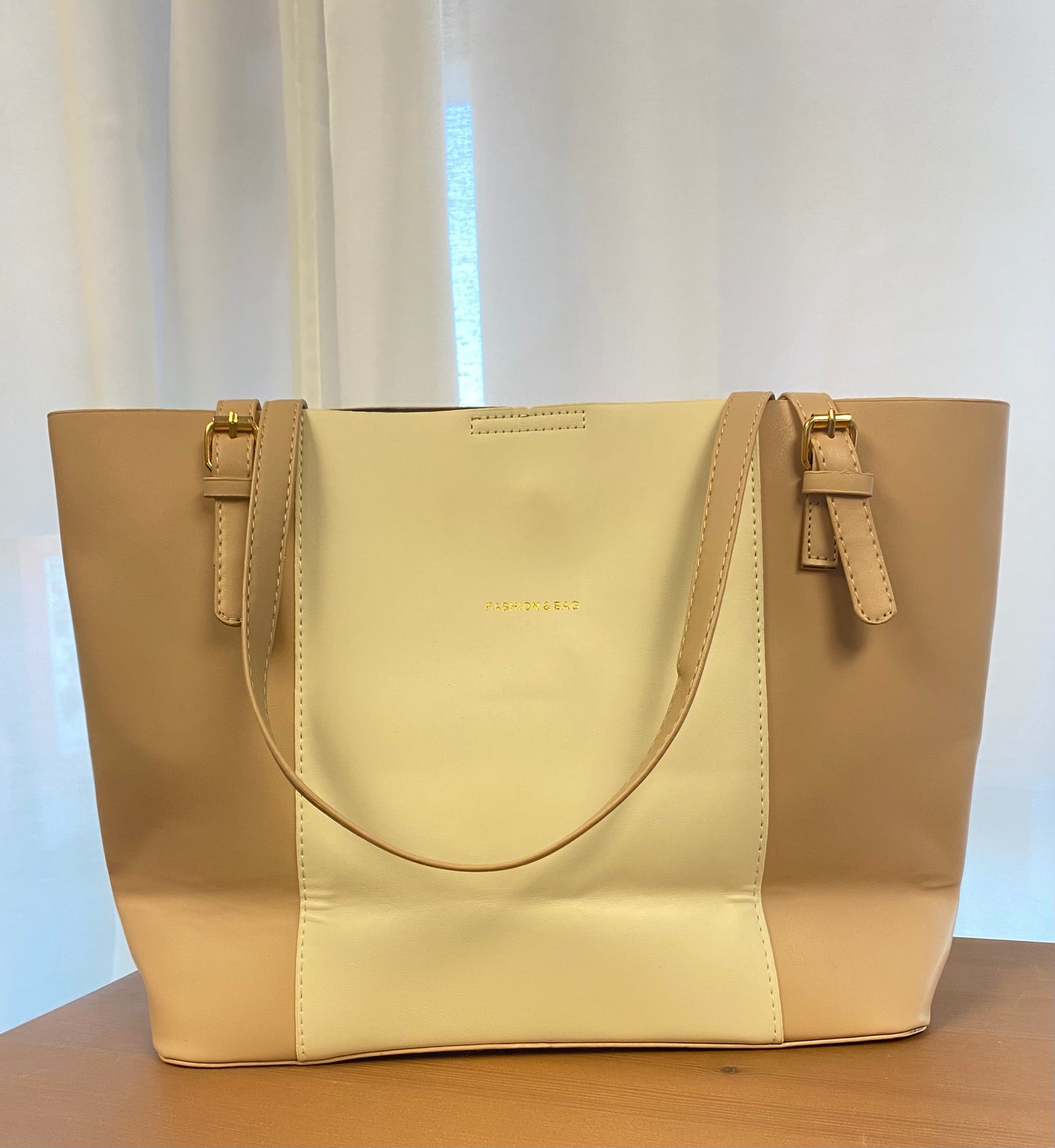 Grand Tote Bag - Rose et Beige