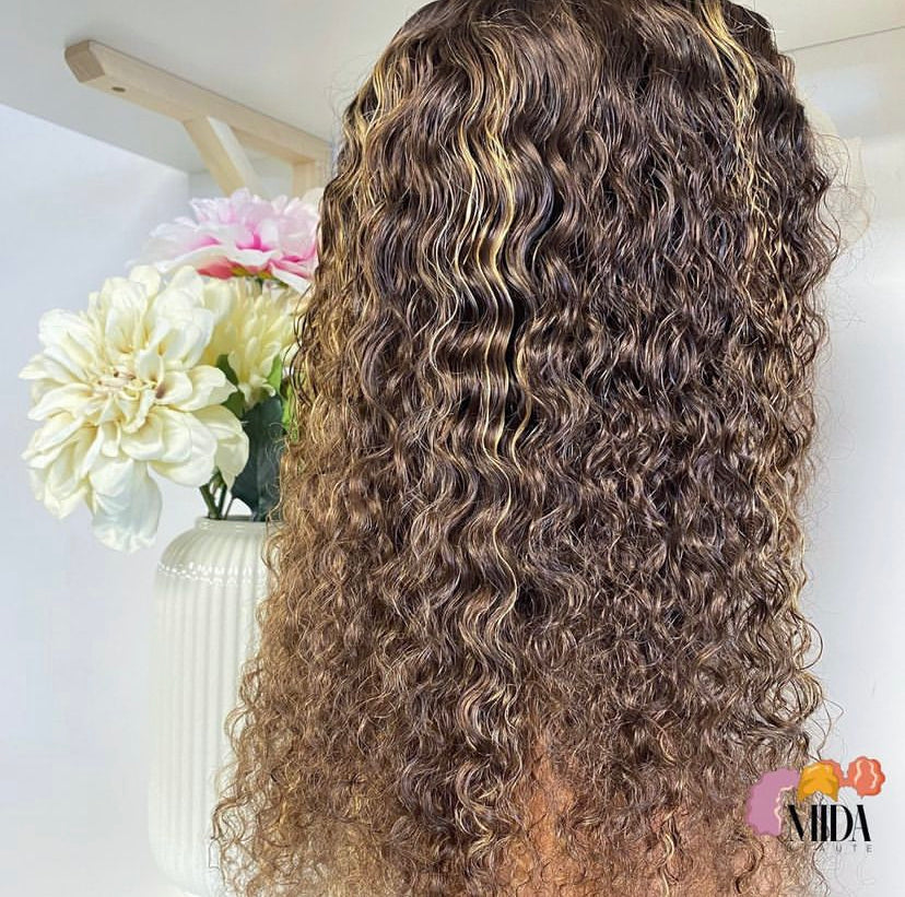 Waterwave Honey Brown wig 13x4