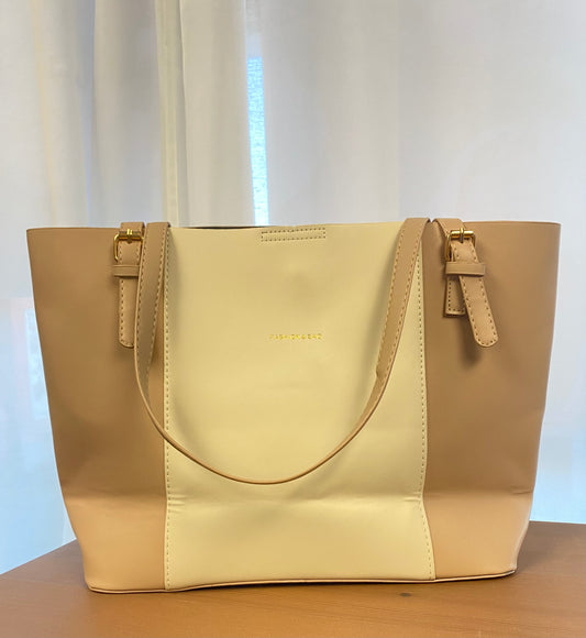 Grand Tote Bag - Rose et Beige