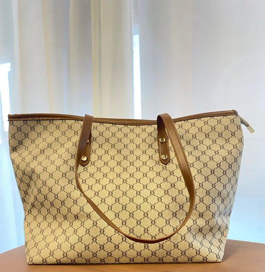Grand Tote Bag - Gris et Brun