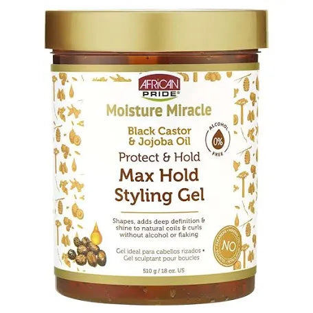 Africa pride moisture miracle/Black Castor et jojoba oil/ Styling gel