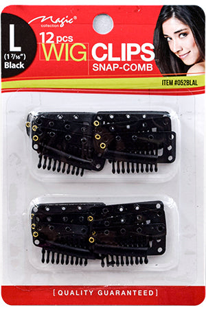 MAGIC - BLACK 12pcs Wig Clips [Large]